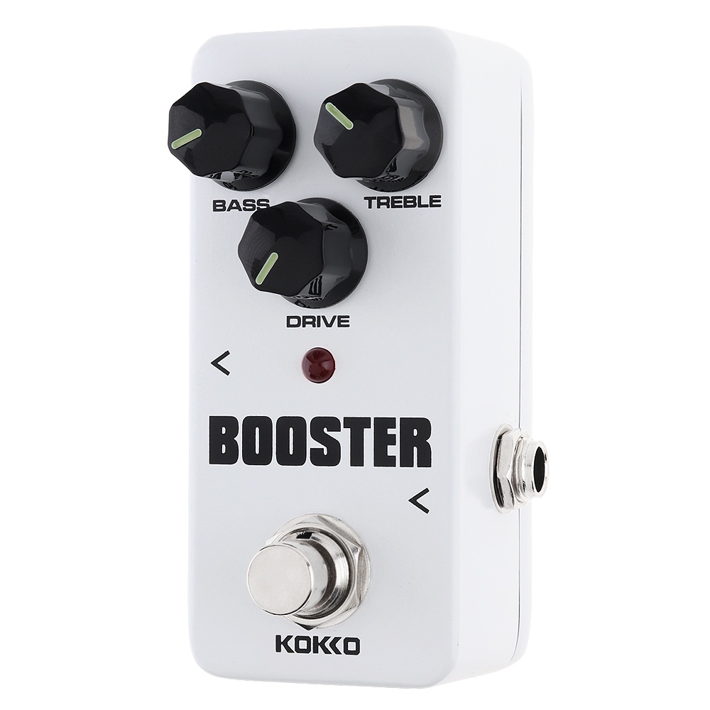 แป้นเหยียบเอฟเฟคกีตาร์ไฟฟ้า-สีขาว-booster-built-in-2-band-eq