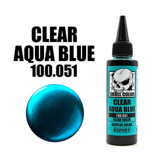 Skull Color 051 Clear Aqua Blue สีสูตร Acrylic ผสมสำเร็จสำหรับแอร์บรัช ขนาด 60ml.