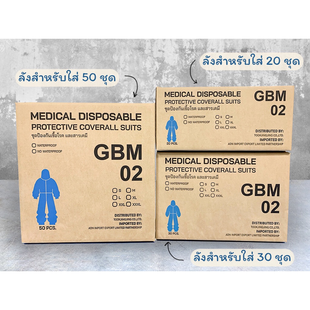 ภาพสินค้าของแท้ พร้อมส่ง ชุด PPE GBM-02 ป้องกันเชื้อโรค และสารเคมี จากร้าน tookjingjing บน Shopee ภาพที่ 4