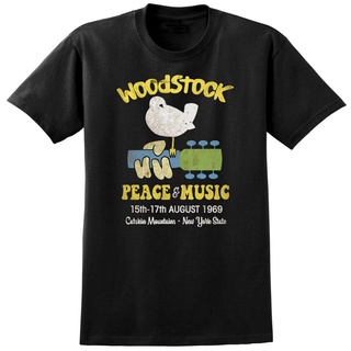 แฟชั่น เสื้อยืดลําลอง ผ้าฝ้าย แขนสั้น พิมพ์ลาย Woodstock Music Festival Inspired Peace Guitar Band 60S สําหรับผู้ชาย