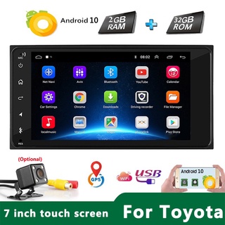 2din เครื่องเล่นวิทยุ 7 นิ้ว Android 11 สเตอริโอ สําหรับ Toyota WIFI เชื่อมต่อกระจก GPS