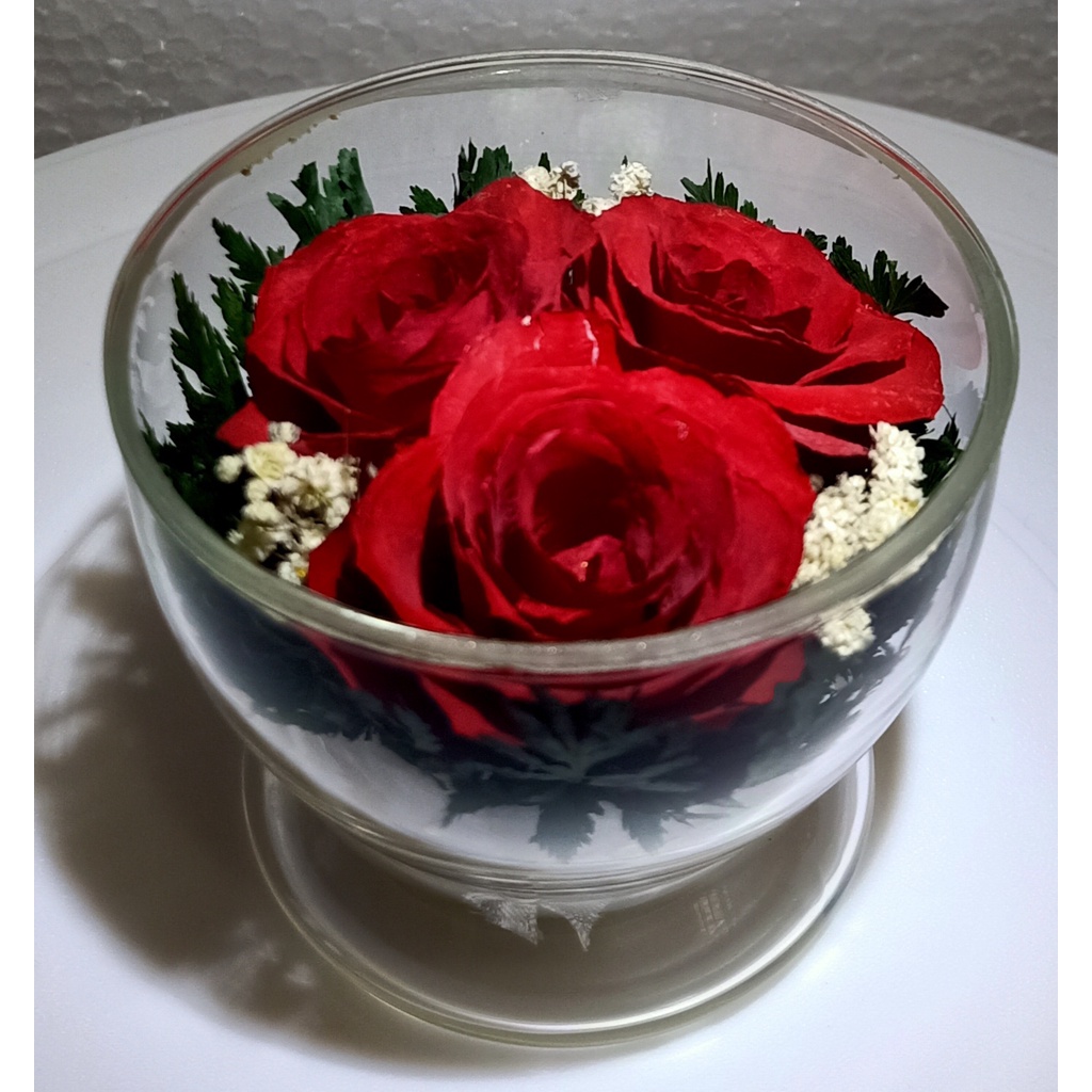 ดอกไม้อบแห้งในแก้ว-dried-flower-in-glass-cus-model-แก้วถ้วยชาขนาดเล็ก