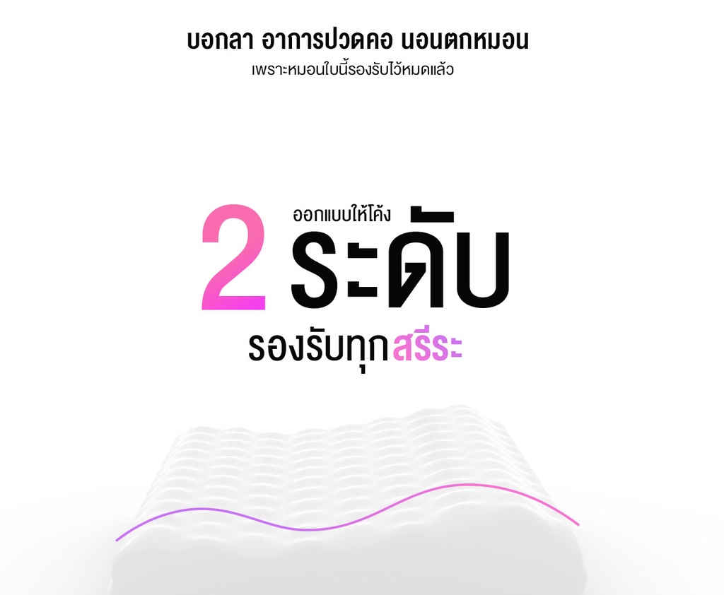 ข้อมูลเพิ่มเติมของ SiamLatex Double Slopes หมอนยางพาราแท้ ลดกรน ไม่ปวดคอ จัดระเบียบกระดูกสันหลัง