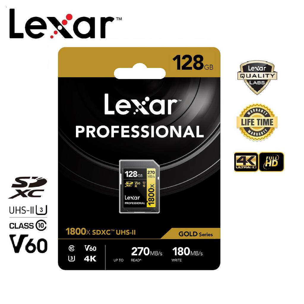 ภาพหน้าปกสินค้าLexar 128GB SDXC Professional 1800x (270MB/s)