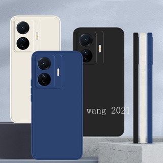 Ready Stock Phone Case เคส VIVO T1 5G Y01 T1x Y15s Y15A 2021 Slim Casing New Upgrade Straight Edge Liquid Silicone Matte Soft Case Back Cover เคสโทรศัพท
