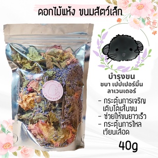 [ สูตรบำรุงขน ] ลาเวนเดอร์ เปปเปอร์มิ้น ดอกไม้ ดอกไม้แห้ง ดอกไม้อบแห้ง ขนม ชินชิล่า ชูการ์ กระรอก แฮมสเตอร์ ดอร์เมาส์