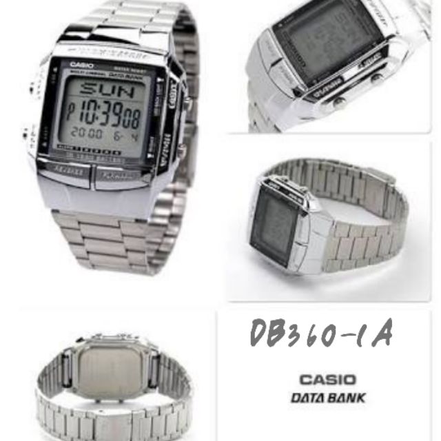 นาฬิกาข้อมือ CASIO DATA BANK รุ่น DB360 - Silver 👉 ของแท้💯% 👈 | Shopee ...