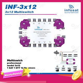 Multi Switch INFOSAT รุ่น INF-3X12 มัลติสวิทซ์ (เข้า3ออก12)