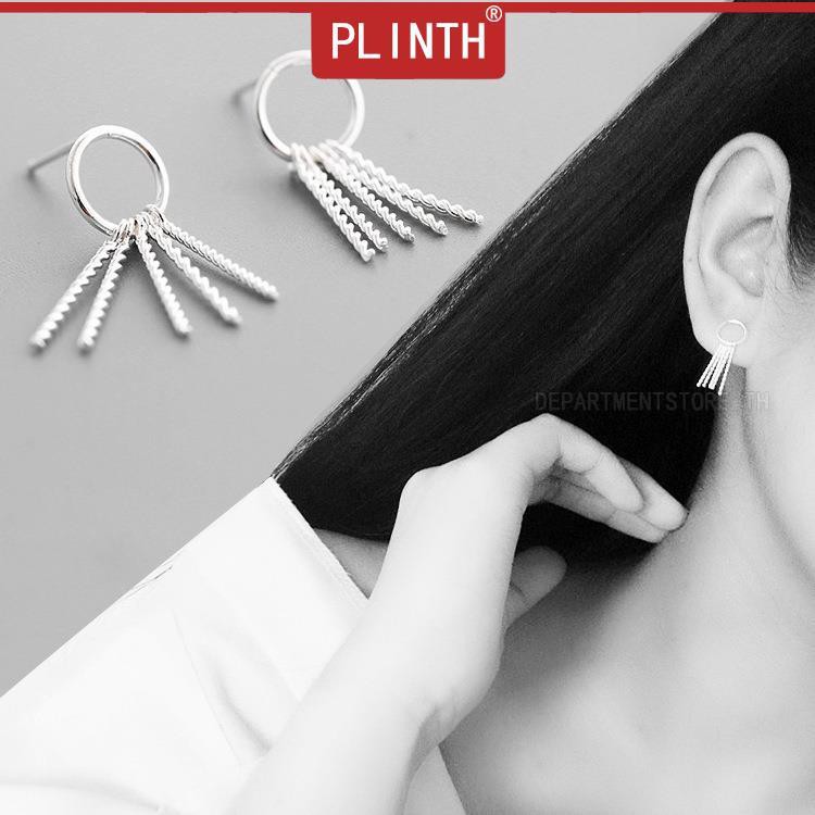 plinth-925-ต่างหูเงินกลมพู่อารมณ์ยาวเวอร์ชั่นเกาหลีบรรยากาศ1350