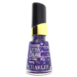 Charlee Nail Polish ยาทาเล็บชาลี 15 ml. สีกากเพชร (รูปดาว) เบอร์ 132