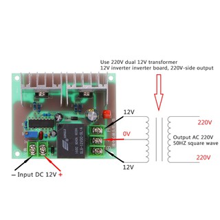 ภาพหน้าปกสินค้าโมดูลวงจรอินเวอร์เตอร์ 300W DC 12V To AC 220V Inverter Driver Board Power Module Drive Core Transformer ที่เกี่ยวข้อง