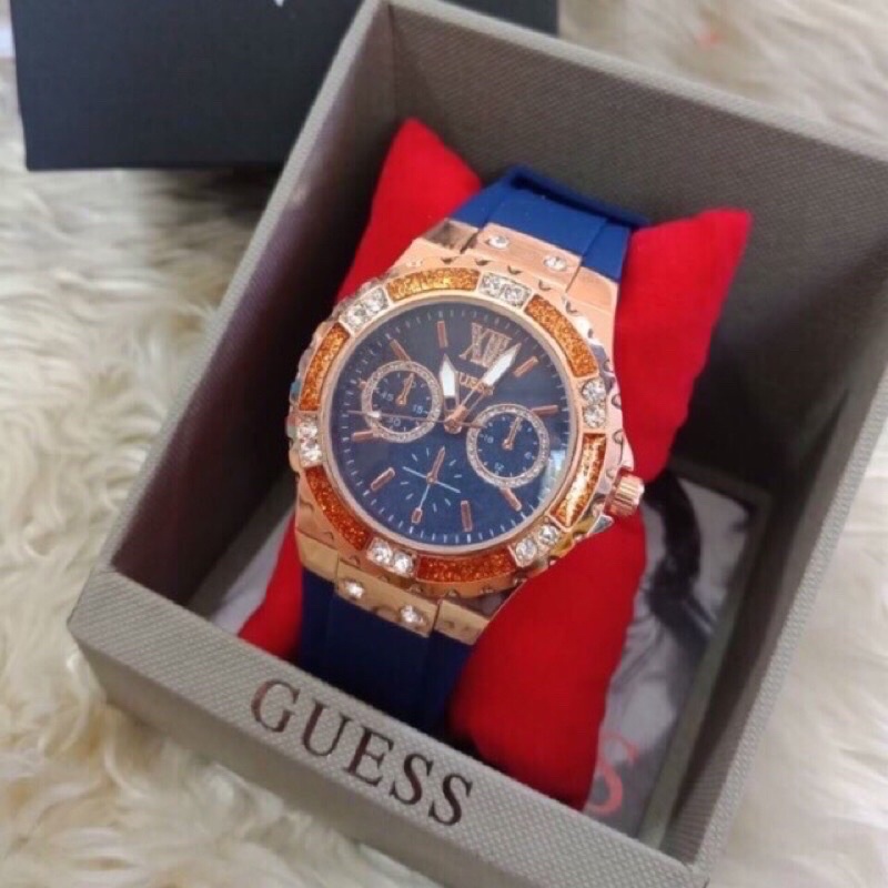 นาฬิกาguess-นาฬิกาเกรส-ขอบเพชร-ขอบเชือก