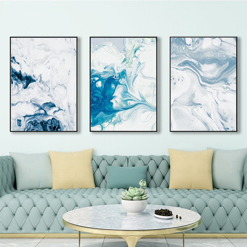 Liquid Mix Texture Abstract Wall Art Canvas Painting Poster Print Decor
