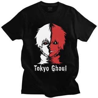 เสื้อยืดแขนสั้น คอกลม ผ้าฝ้าย 100% พิมพ์ลายกราฟฟิค Tokyo Ghoul Kaneki Ken แฟชั่นสตรีท สําหรับผู้ชาย