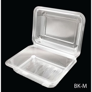 กล่องขนม กล่องเบเกอรี่ BK-M แพ็ค 100 ชิ้น ขนาด 13x17.5x6.5 cm กล่องใสใส่ขนม กล่องใส่ขนมฝาพับ กล่องใส ฝาในตัว