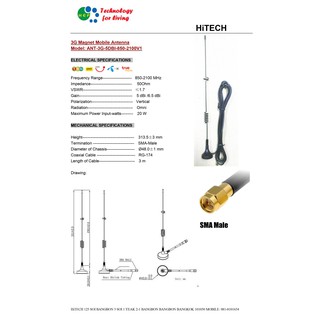 ภาพหน้าปกสินค้าเสาอากาศระบบ GSM/3G/4G Antenna magnetic mounting สายยาว 3 เมตร หัวต่อ SMA ตัวผู้ 5dBi ที่เกี่ยวข้อง