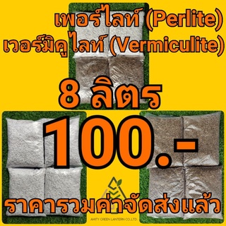 8 ลิตร เพอร์ไลท์ (Perlite), เวอร์มิคูไลท์ (Vermiculite)