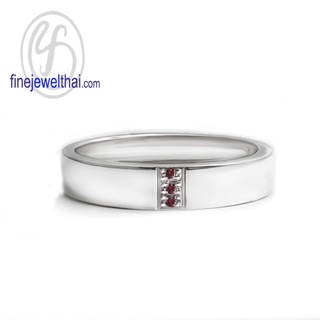 Finejewelthai-แหวนโกเมน-โกเมน-แหวนพลอย-แหวนเงินแท้-พลอยประจำเดือนเกิด-Garnet-Silver-Ring-Birthstone-R1419gm