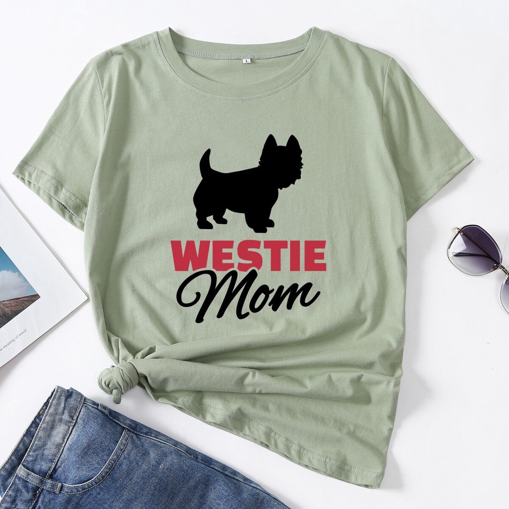 hot-sale-เสื้อยืดแขนสั้น-ผ้าฝ้าย-พิมพ์ลายกราฟฟิค-westie-mom-mama-dog-แฟชั่นฤดูร้อน-สําหรับผู้หญิง