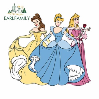 Earlfamily สติกเกอร์ไวนิล ลายเจ้าหญิงสามตัว ขนาด 13 ซม. x 11.5 ซม. สําหรับตกแต่งรถยนต์