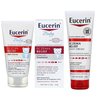 สินค้า Eucerin, Eczema Relief Body Cream, ยูเซอริน เพิ่มชุ่มชื้น ลดผื่นแพ้ ลดคัน ระคายเคือง