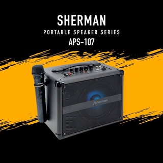 สินค้า SHERMAN APS107 (สีดำ) ลำโพงบลูทูธพกพา แบบกระเป๋าหิ้ว 6.5 นิ้ว 50 วัตต์ Bluetooth Active Speaker For Teachers