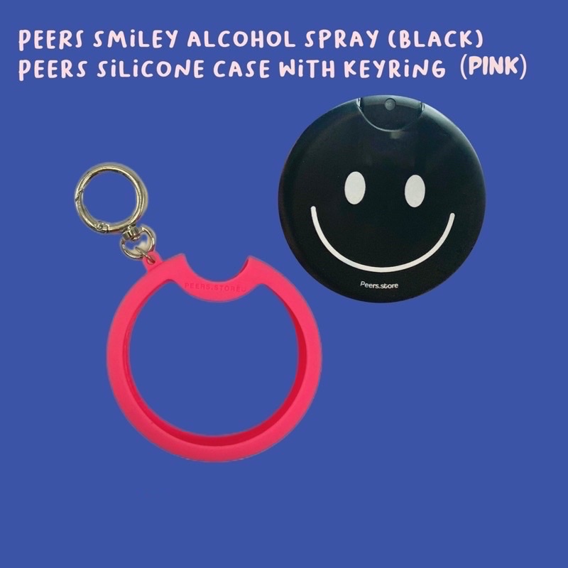 ภาพสินค้าสเปรย์แอลกอฮอล์หน้ายิ้ม(ดำ)+ เคสซิลิโคนพร้อมพวงกุญแจ (PEERS SMILEY SPRAY + SILICONE CASE WITH KEYRING) จากร้าน peersstore. บน Shopee ภาพที่ 2