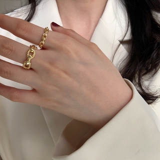 ภาพหน้าปกสินค้า925 Sterling Silver-plated Simple Geometric Chain Ring Metal Knuckle Finger Stackable Rings ซึ่งคุณอาจชอบราคาและรีวิวของสินค้านี้