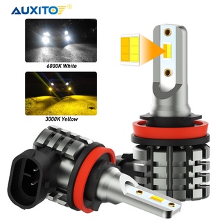 Auxito โคมไฟตัดหมอก LED H8 H9 H11 Daytme 6000K 3000K สีเหลือง สีทอง สําหรับรถยนต์ 2 ชิ้น