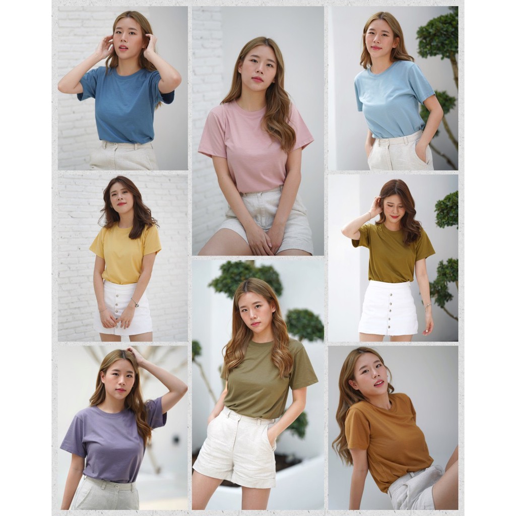 ภาพสินค้าเสื้อยืดแขนสั้น สี Earth tone นุ่ม ใส่สบาย ไม่ต้องรีด จากร้าน coolshirts บน Shopee ภาพที่ 6