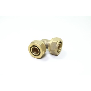 ข้อต่องอเสียบสายสองด้านทองเหลือง Ginde 2025 L25 Brass Fittings Equal Elbow ข้อต่องอทองเหลืองเสียบสายสองด้าน L2025XL2025