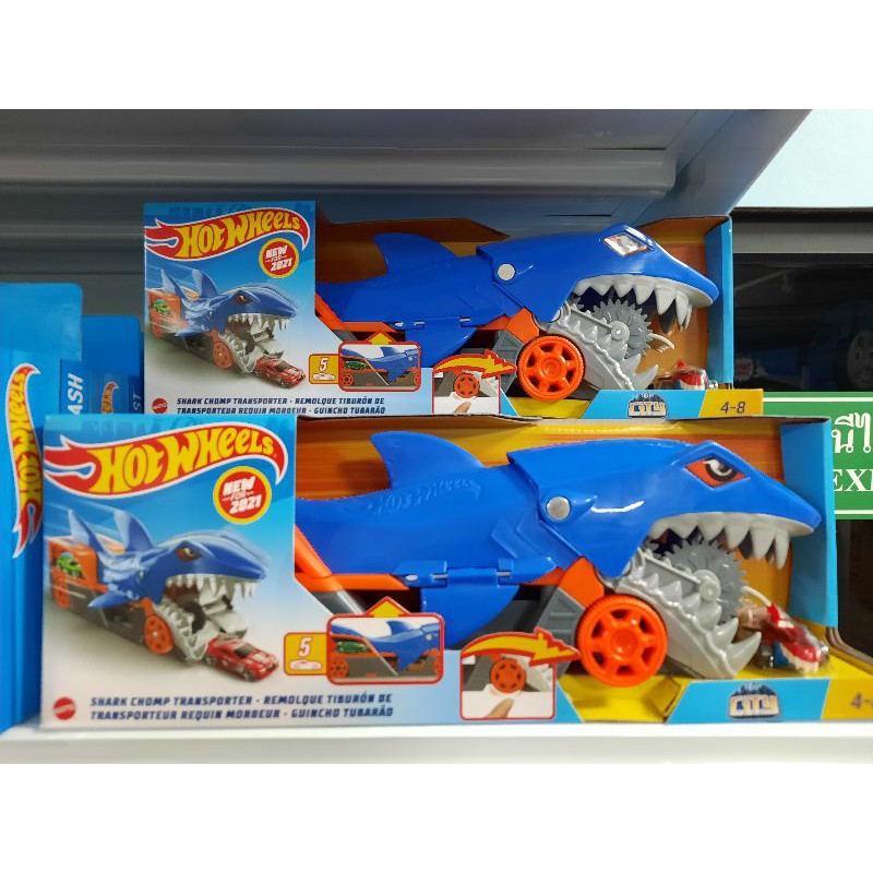 hotwheels-shark-chomp-รถบรรทุกฉลามกินรถ