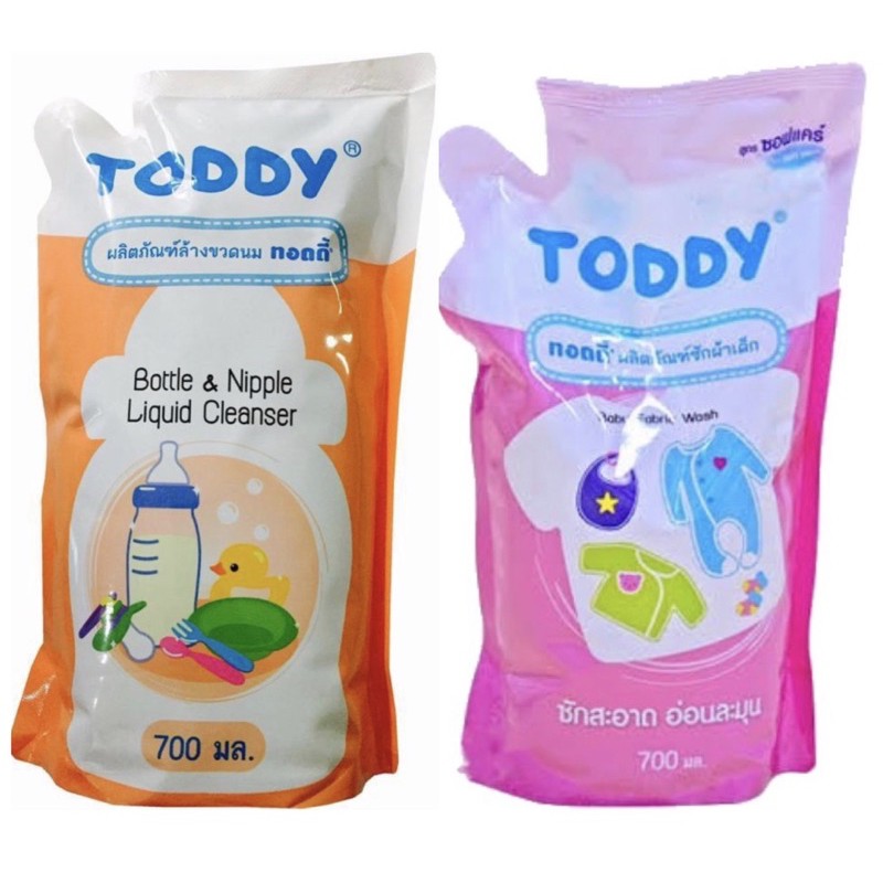 ภาพหน้าปกสินค้าToddy ทอดดี้ ผลิตภัณฑ์ล้างขวดนมและซักผ้าเด็ก. ขนาด700มล(ระบุสูตร)1ถุง