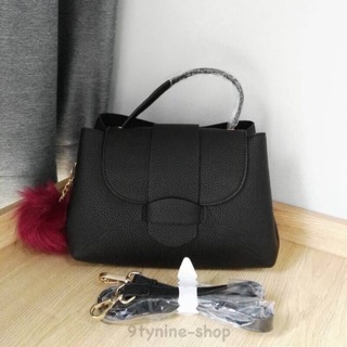 [ของแท้] Zara mini city bag with fur ball