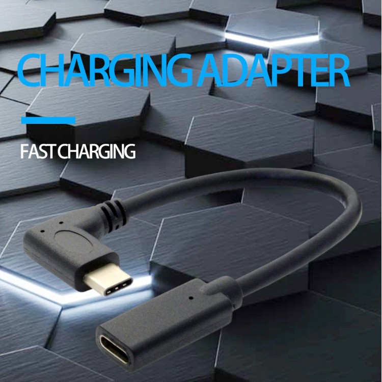 สายพ่วง-type-c-usb-3-1-90-degree-male-to-usb-c-female-extension-data-cable-extender-cord-type-c-m-f-ยาว-30cm