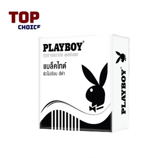 ภาพขนาดย่อของภาพหน้าปกสินค้าPlayboy Condom BlackTie เพลย์บอย แบล็คไทด์ ถุงยางอนามัยผิวไม่เรียบ แบบมีขีด ขนาด 52 มม. จำนวน 1 กล่อง จากร้าน top_choice บน Shopee