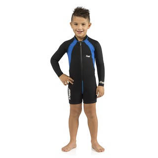 ชุดดำน้ำ เว็ทสูท กางเกงขาสั้น สำหรับเด็กโต อุปกรณ์ดำน้ำ CRESSI KIDS SHORTY WETSUIT LONG SLEEVES BLUE