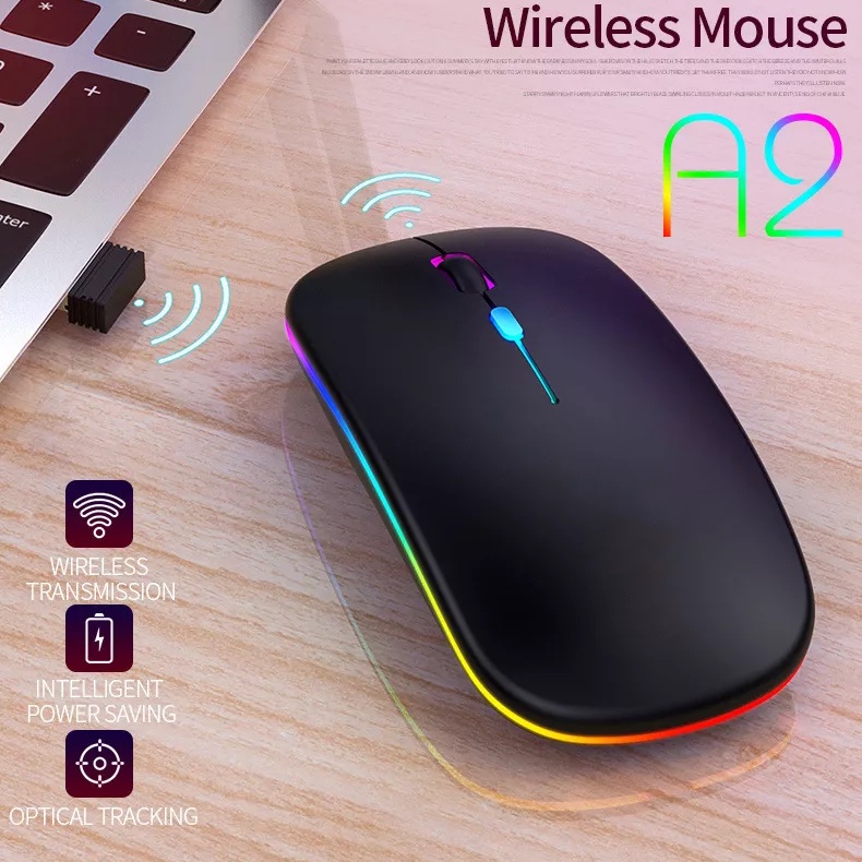 ภาพหน้าปกสินค้าเม้าส์ไร้สาย ไร้เสียง มีแบตในตัว Silent Mouse Wireless 2.4G Rechargeable ไม่ใช้ถ่าน เมาส์บลูทูธ