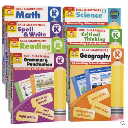 พร้อมส่ง-prek-k-1-2-3-แบบฝึกหัดเด็กอนุบาล-skill-sharpeners-gk-workbooks-evan-moor-skill-sharpeners-grade-k-set-7-books