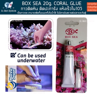 กาวติดปะการัง แบบเจล boxsea 20g. สูตรแห้งเร็ว กาว กาวติดหิน ตู้ปลาทะเล ตู้ปลา ติดหิน แฟรก ปะการัง Coral &amp; Plant Fix Glue
