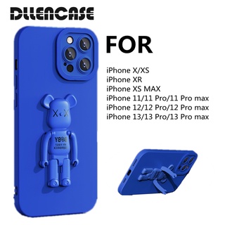 Dllencase เคสโทรศัพท์ ซิลิโคนนิ่ม กันกระแทก พร้อมที่ตั้งวาง สําหรับ For iPhone 14 13 Pro Max X XS XR 11 12 13 Pro Pro Max A293