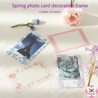 [Daiso Korea] Spring photo card decoration frame, 5 types, 10 sheets