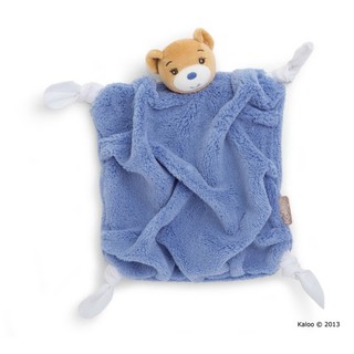 Kaloo ตุ๊กตาผ้ากัดสี่เหลี่ยมหมี  PLUME - INDIGO BEAR DOUDOU สีฟ้าคราม