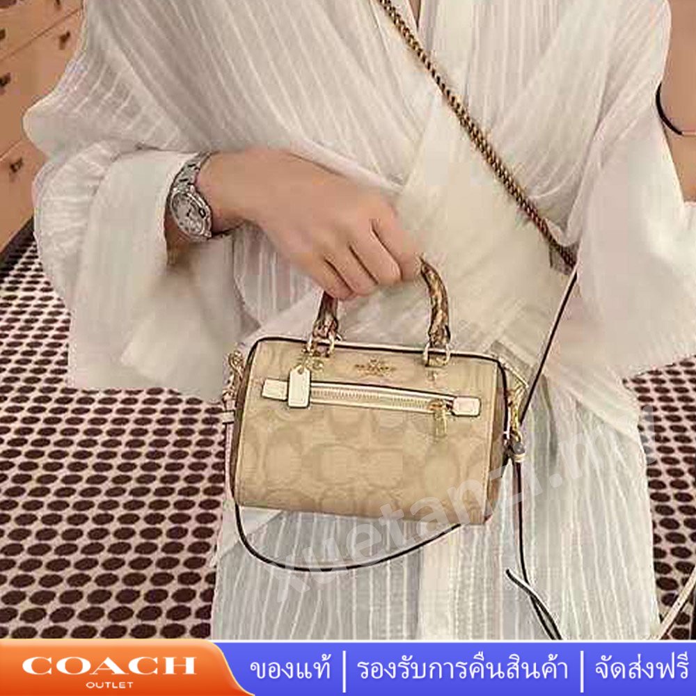 COACH กระเป๋าถือผู้หญิง 2300 Micro Rowan กระเป๋าหมอนบอสตันหูหิ้วด้านบน ...