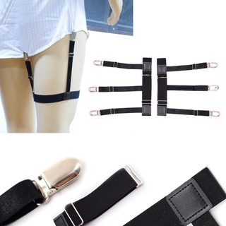 BST✿2Pcs/Set Mens Shirt Stays Holder Non-slip Locking Clamps Elastic Suspenders