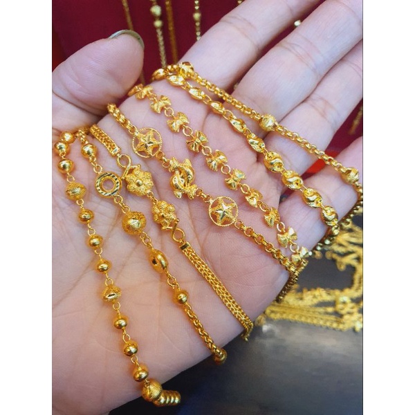 ภาพหน้าปกสินค้าสร่อยข้อมือ 1 สลึง ยาว16-17ซม จากร้าน banmho.gold965 บน Shopee