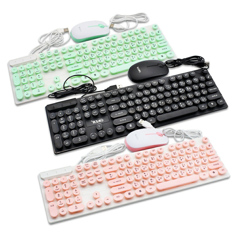 ภาพหน้าปกสินค้าOKER KM-4018 Keyboard +Mouse Combo Set แป้นไทย/อังกฤษ 100%