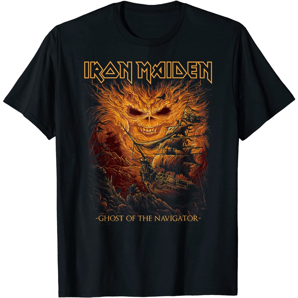 เสื้อยืด-พิมพ์ลาย-iron-maiden-ghost-of-the-navigator-สําหรับผู้หญิง