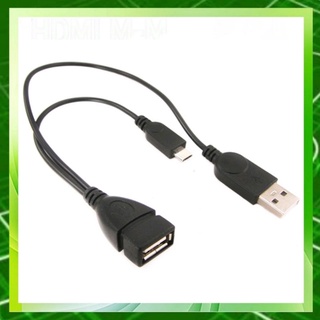 USB 2.0 Y Splitter Cable 1 Female 2 Male OTG Cable for Charging