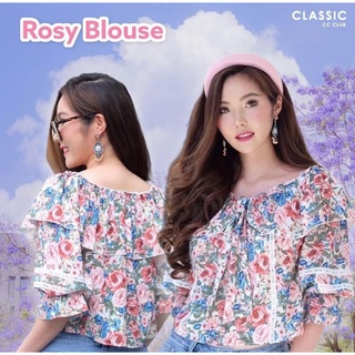 เสื้อผ้าผู้หญิง เสื้อรุ่นใหม่ล่าสุด สไตล์สาวหวาน ลาย Rosy Blouse